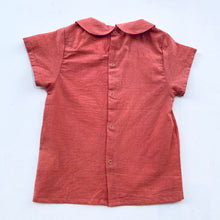 Plants dye Organic cotton SS Collared Shirt -Coral-