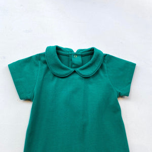 SS Collared Bodysuit with shorts -Green-