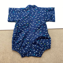 Kimono style baby wraparound bodysuit -Fish Navy-