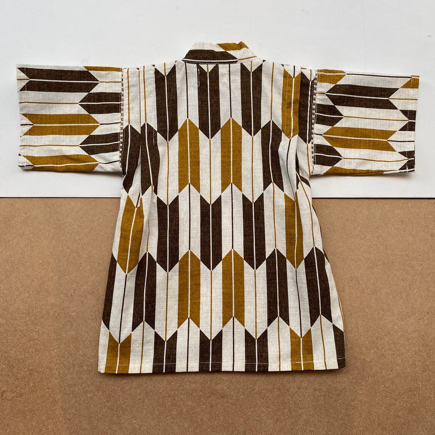 Japanese Jinbei Top and Shorts Set -Bow pattern Brown-