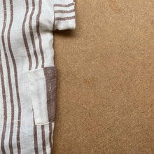 Zen Shirt Linen -Two-Tone Brown & Stripe-