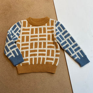 Alpaca knit wear Simon jumper jacquard Honey
