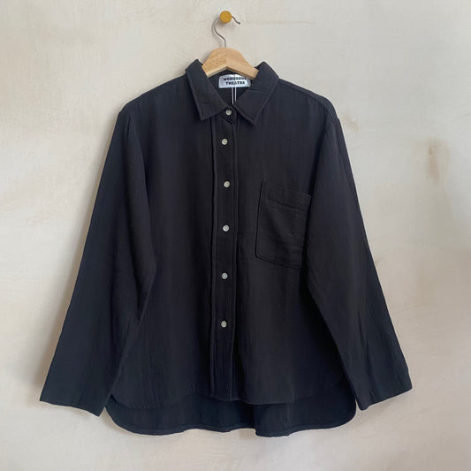 Textured Cotton shirts -Black-