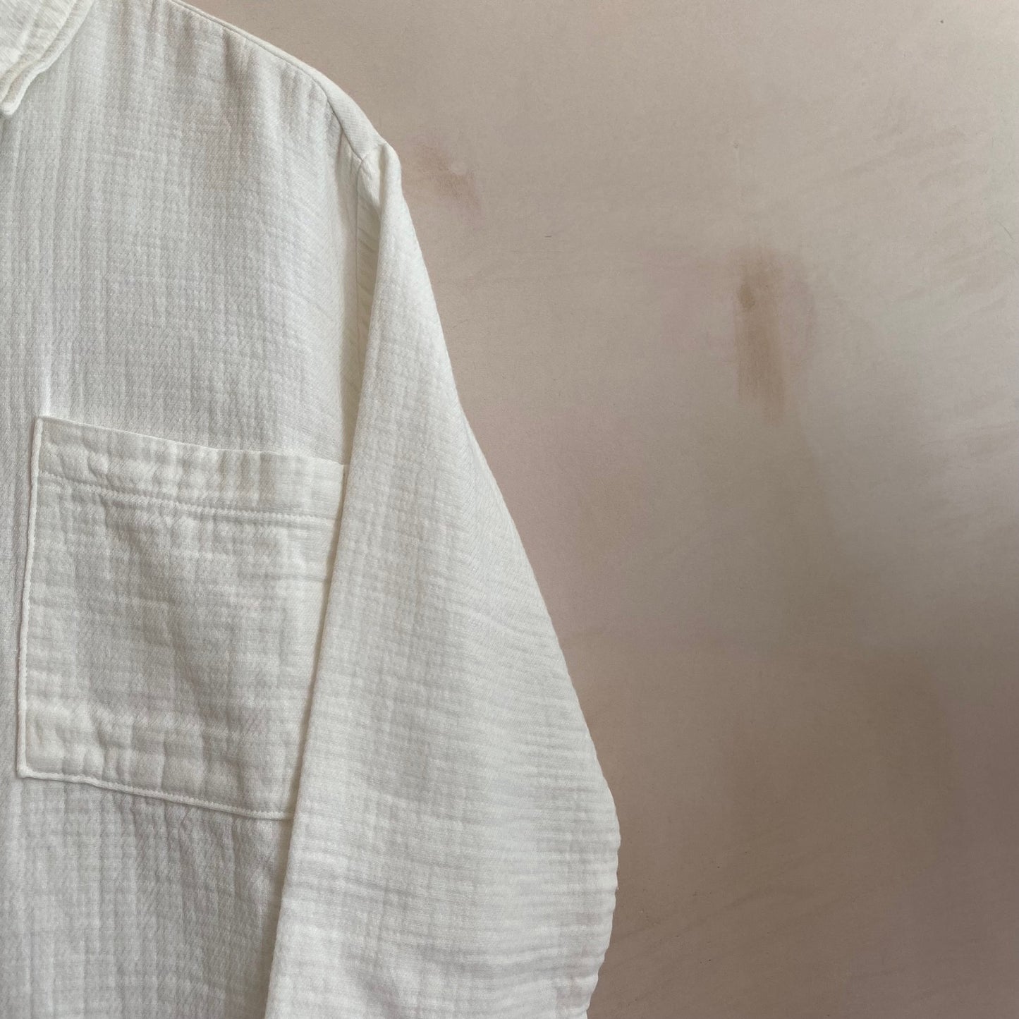 Textured Cotton shirts -Ivory-