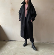 Single breasted trench coat -Black-