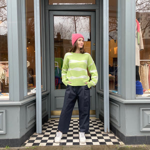 Wave stripe jumper -L.Blue-