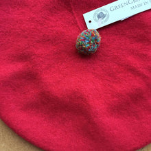 Green Grove Weavers Pom Pom Beret hat -cherry-