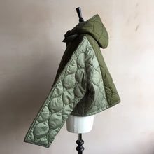Quilting hood short JK with attached hood -Khaki-