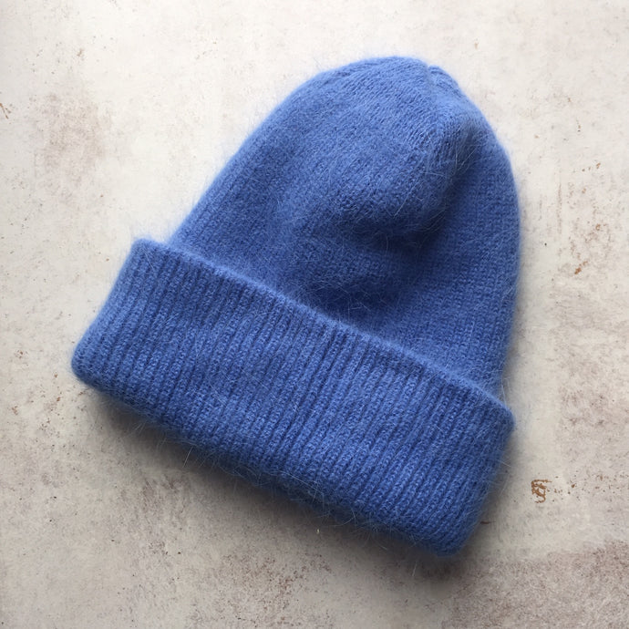 Fluffy Angora knit Beanie-light blue-, Hat, WondrousTheatre, WondrousTheatre,
