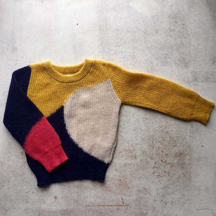 Alpaca knit wear Brooke intarsia knit crewneck-Lucifer(Yellow), Children clothes, aymara, WondrousTheatre,