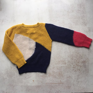 Alpaca knit wear Brooke intarsia knit crewneck-Lucifer(Yellow), Children clothes, aymara, WondrousTheatre,