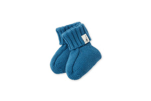 Vild Organic Cotton Nordic knit baby booties -Fjord Blue-