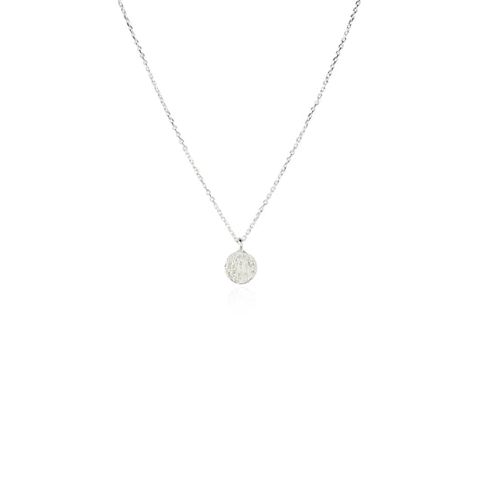 mini moon disc necklace -Silver-