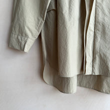 Zip front long shirts -Khaki-