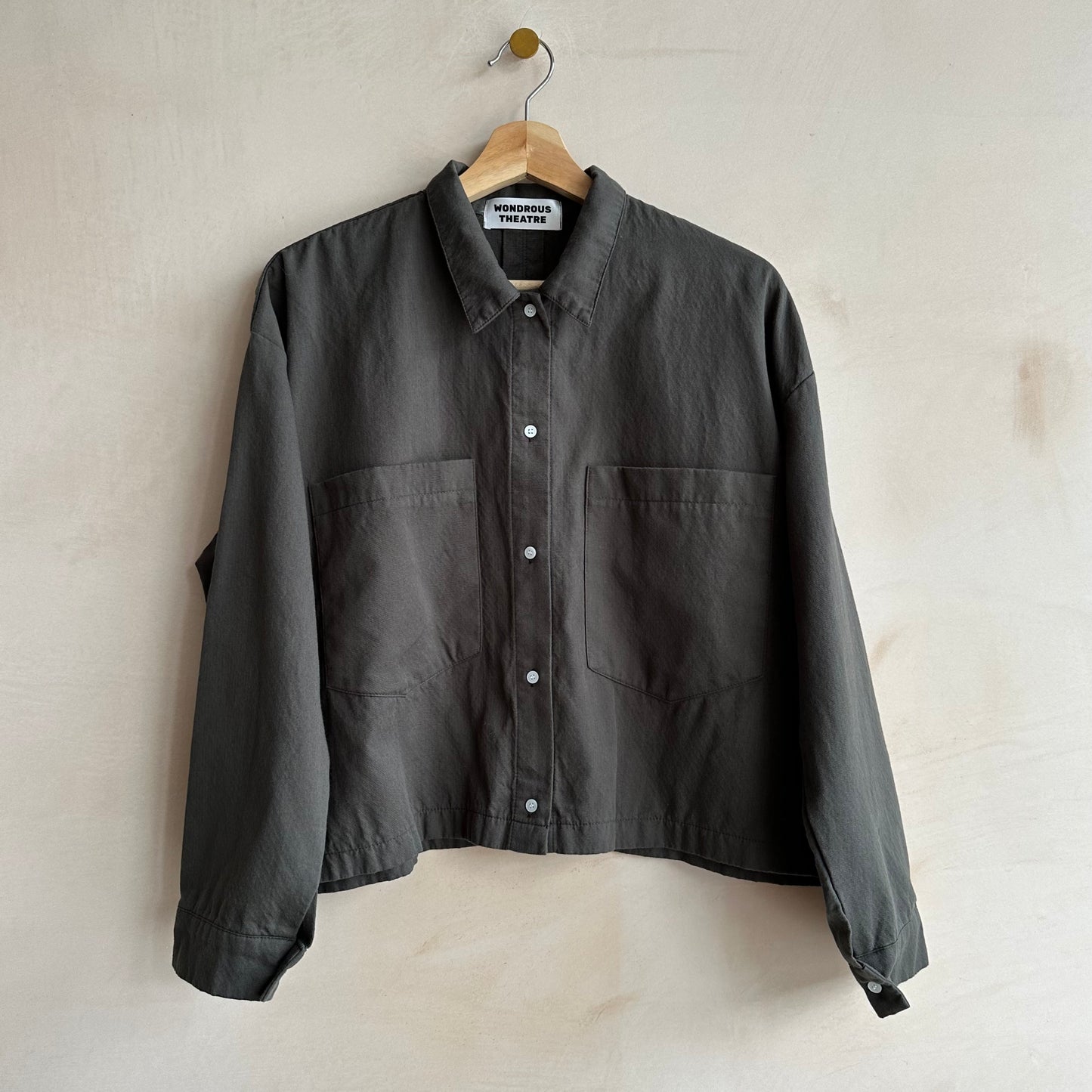 Front Two SQ pockets shirts -Charcoal-