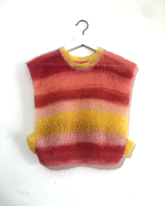 HANDKNITTED MOHAIR GRADIENT VEST by Chung Rowe