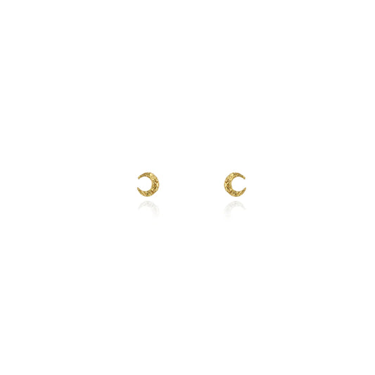 micro crescent studs gold vermeil