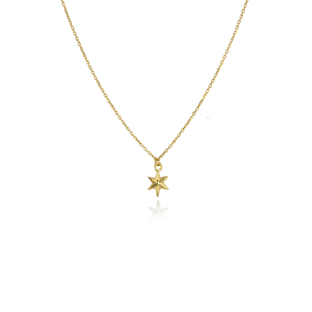 mini star necklace gold vermeil