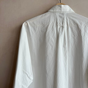Zip front long shirts -White-