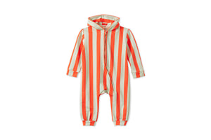 Vild Organic Italian Fleece Blue/Red Stripe Jumpsuit
