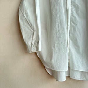 Zip front long shirts -White-